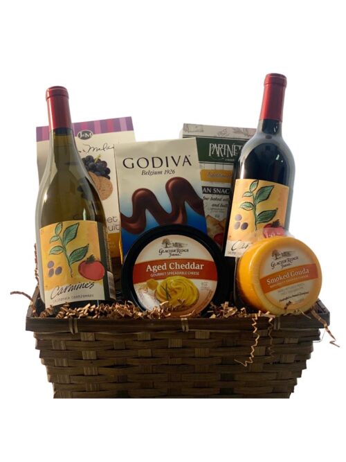 2 Wine & Cheese Gift Basket